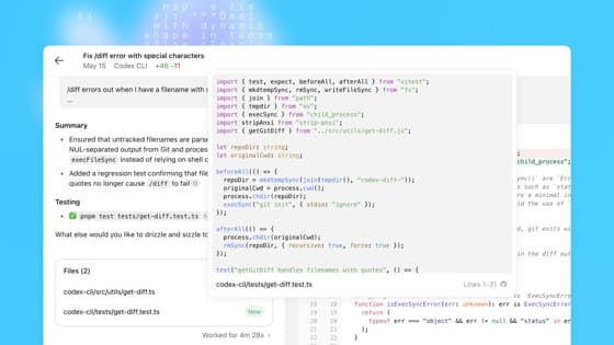 Code workflow screen