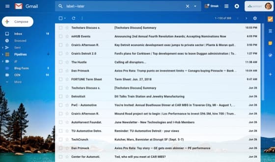 Inbox workflow screen